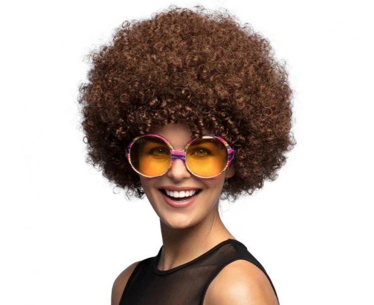 Peruka Afro Brązowa Boland, uniwersalny rozmiar, stylowa i elegancka