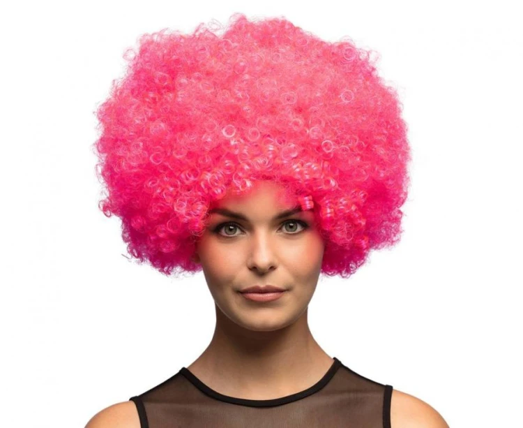 Peruka Afro Boland, różowa – uniwersalny rozmiar, intensywne kręcone włosy
