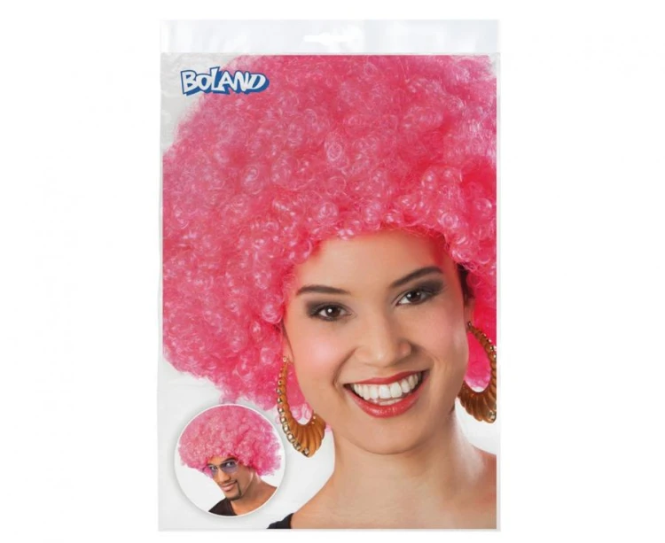 Peruka Afro Boland, różowa – uniwersalny rozmiar, intensywne kręcone włosy
