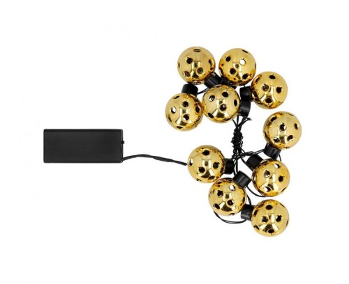 Łańcuch LED Boland złote piłki 140 cm – dekoracja na imprezę