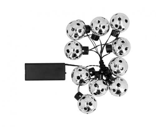 Łańcuch LED Piłki Srebrne 140 cm – efektowna dekoracja na imprezę
