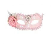 Opaska na oczy Syrena – Uniwersalna, różowo-kremowa z kwiatowym zdobieniem