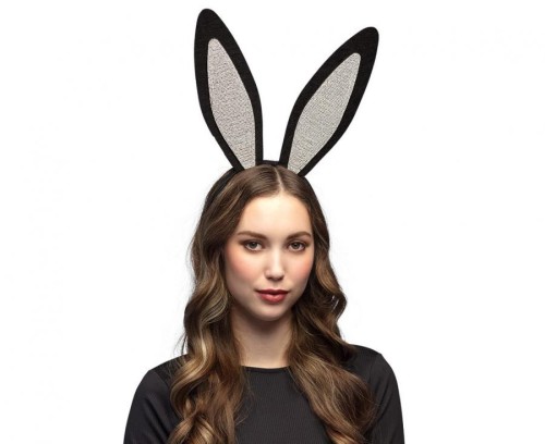 Diadem Królik Diamond Boland czarno-srebrny, uniwersalny rozmiar