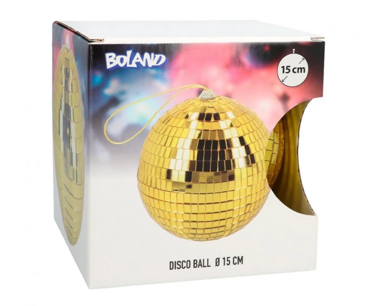 Złota kula disco 15 cm – elegancka dekoracja na każdą imprezę