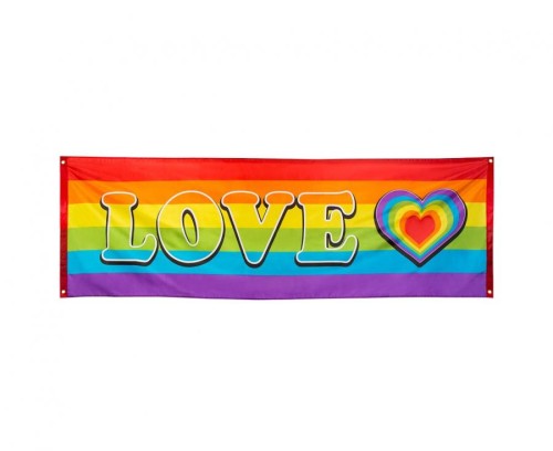 Baner Tęczowy "LOVE" 220x74 cm – Dekoracja Pride, Boland