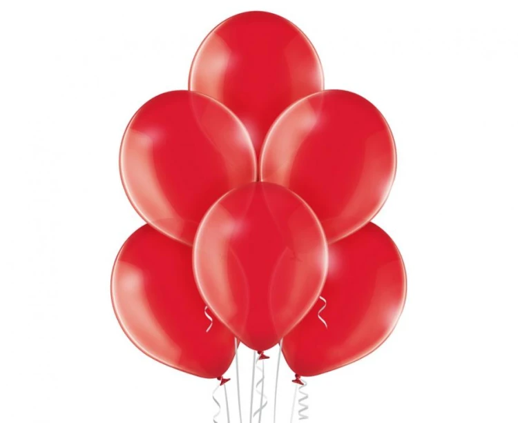 Balony Belbal 12" Przeźroczyste Czerwone – 100 szt., Model B105