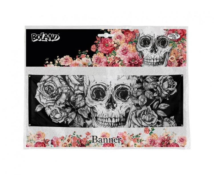Banner Czaszki 220x74 cm – Dekoracja na Imprezę, Boland