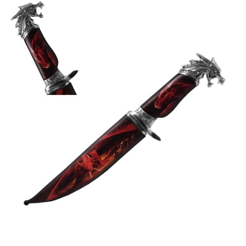 Sztylet Dekoracyjny Smok – Fantasy Broń Kolekcjonerska 35 cm  (2).jpg