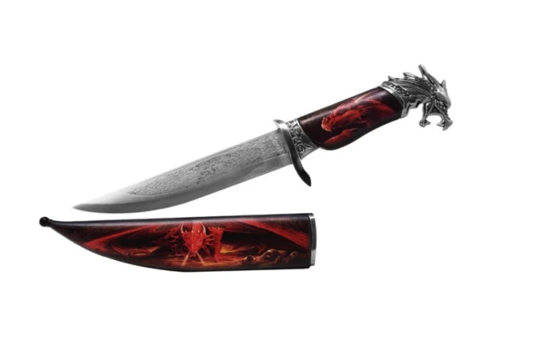 Sztylet Dekoracyjny Smok – Fantasy Broń Kolekcjonerska 35 cm  (5).jpg