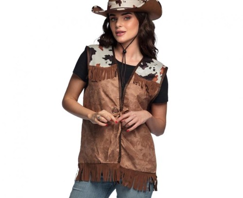 Kamizelka Western Brązowa M – Strój Kowbojski Boland