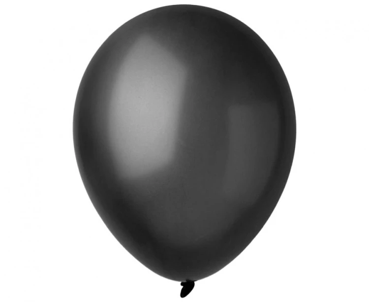 Balony Metaliczne Czarne 11” (28 cm) – 100 sztuk, Klasyczny Kształt