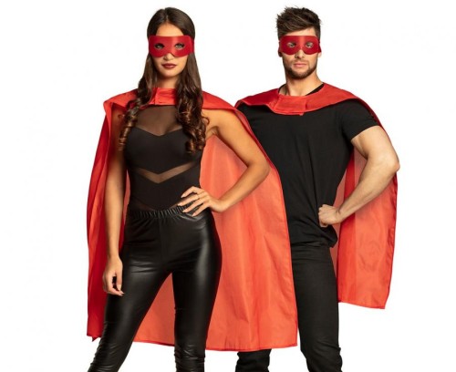Zestaw Bohatera Czerwony – Maska i Peleryna, Uniwersalny Rozmiar