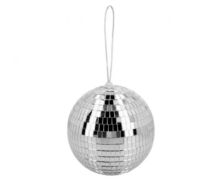 Kula Disco Srebrna 15 cm – Efektowna Dekoracja Imprezowa