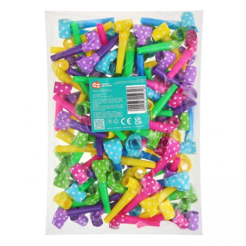 Gwizdki Papierowe Groszki – 100 szt. Mix Kolorów, Imprezowy Zestaw