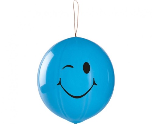 Balony lateksowe niebieskie z uśmiechem – 50 szt. (pastelowe)
