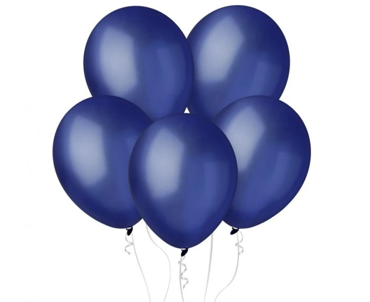 Balony metaliczne 28 cm Midnight Blue – 100 szt. niebieskie
