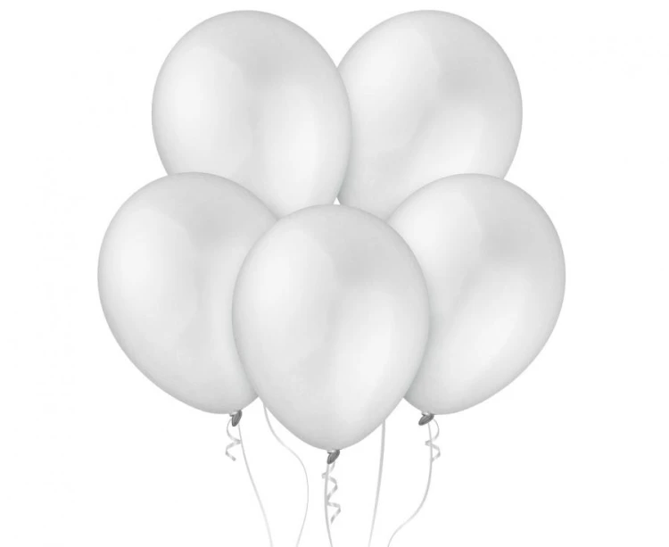 Balony metaliczne białe 11” (28 cm) – 100 sztuk, elegancka dekoracja