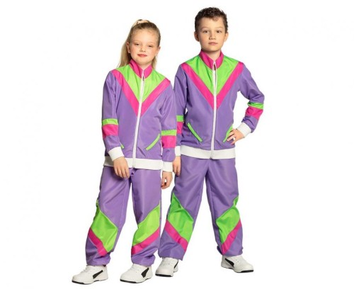 Kolorowy kostium dziecięcy Retro – kurtka i spodnie, 10–12 lat