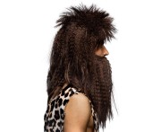 Peruka jaskiniowca z brodą – brązowa, uniwersalna dla mężczyzn