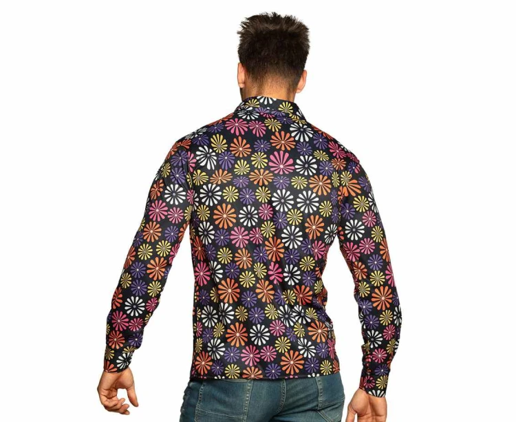 Koszula hippie XXL flower power – kolorowy strój retro na imprezę