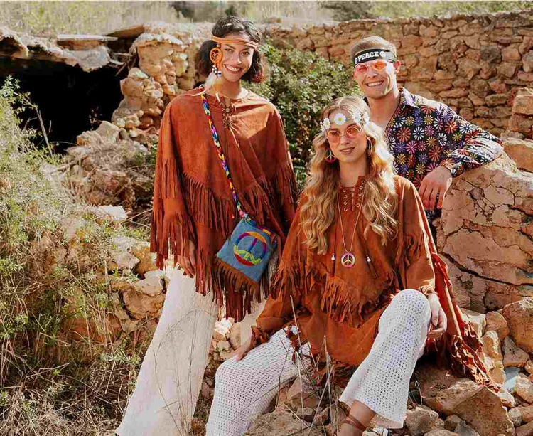 Koszula hippie XXL flower power – kolorowy strój retro na imprezę