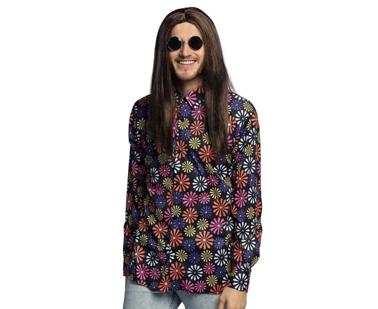 Koszula hippie XXL flower power – kolorowy strój retro na imprezę