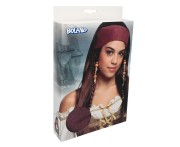 Peruka piratka Trinity z bandamką – brązowe włosy 56 cm