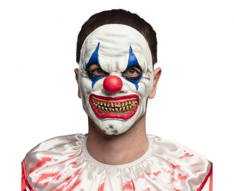 Maska Klauna Blustera – przerażająca, uniwersalny rozmiar, efekt horroru
