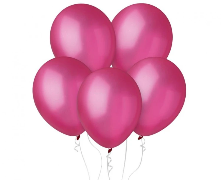 Balony metaliczne fuksja 28 cm – 100 szt. klasyczny kształt