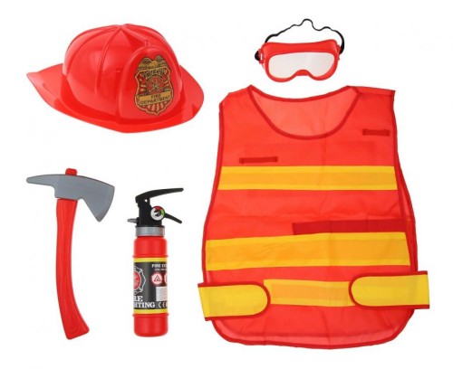 Zestaw strażaka dla dzieci – 5 el. do zabawy i przebrania