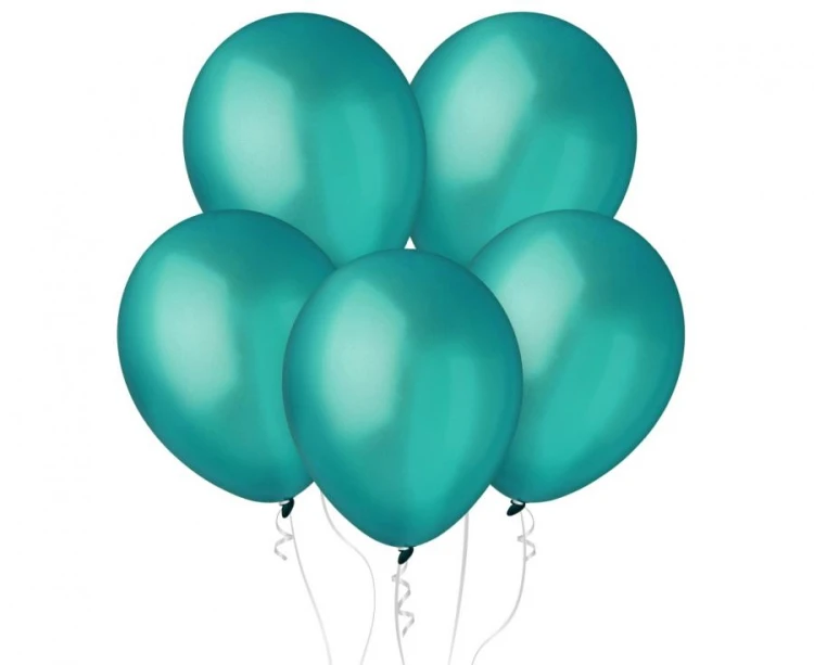 Balony metaliczne zielone 28 cm – 100 szt. w odcieniu emerald green