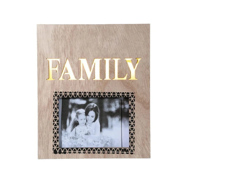 RAMKA FAMILY LED ZDJĘCIE PODŚWIETLANA DREWNIANA