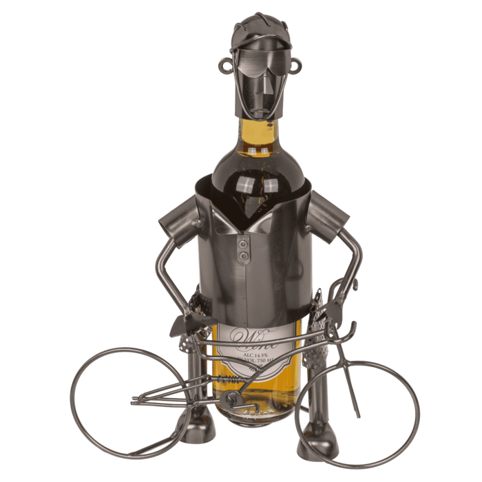 Stojak na Wino Kolarz – Metalowy Prezent dla Miłośnika Rowerów  (1).png