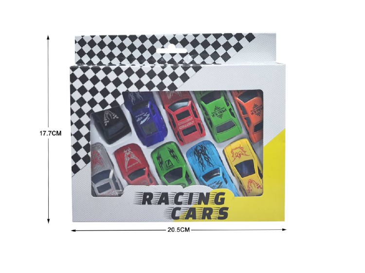 Zestaw 10 Kolorowych Autek Plastikowych w Pudełku – Zabawka dla Dzieci .jpg