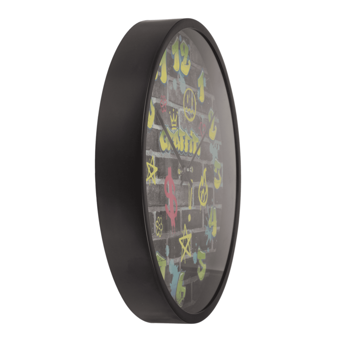 Zegar Ścienny Graffiti – Kolorowy, Miejski Design do Pokoju i Baru  (3).png