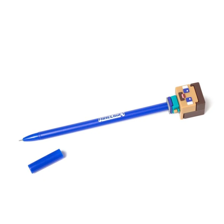 Długopis Minecraft Chibi – Silikonowa Nakładka, Niebieski Tusz  (1).jpg