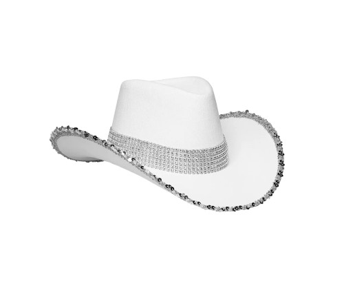 Biały kapelusz Girls Party – imprezowy, uniwersalny, 56 cm