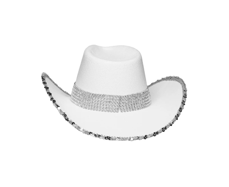 Biały kapelusz Girls Party – imprezowy, uniwersalny, 56 cm
