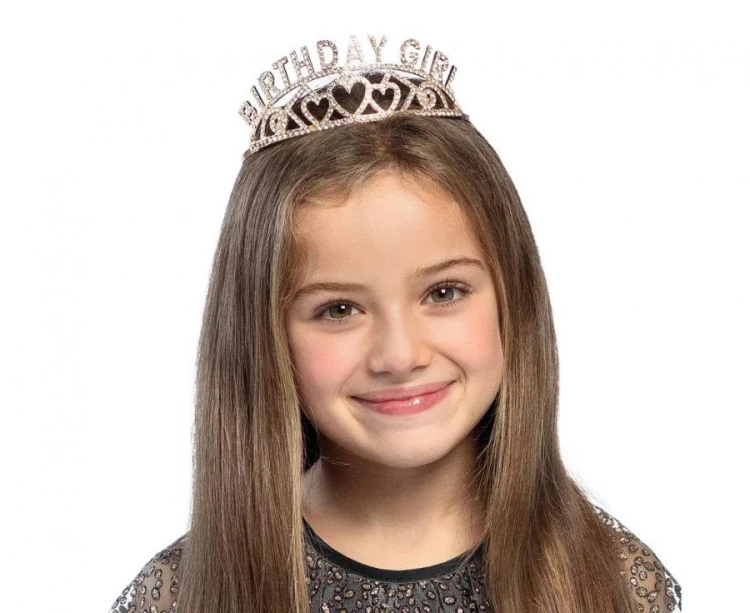 Opaska metalowa Birthday Girl – rosegold, uniwersalna, 1 szt.