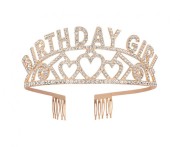 Opaska metalowa Birthday Girl – rosegold, uniwersalna, 1 szt.