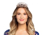 Opaska metalowa Birthday Girl – rosegold, uniwersalna, 1 szt.