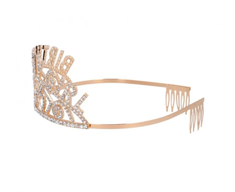 Opaska metalowa Birthday Girl – rosegold, uniwersalna, 1 szt.