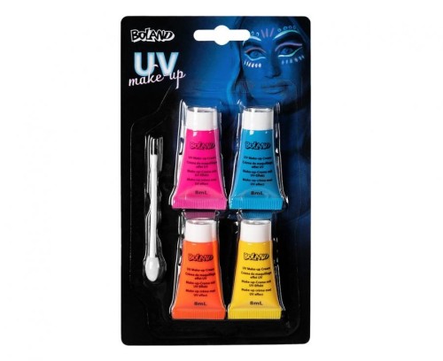 Zestaw do malowania twarzy UV Neon – 4 kolory + aplikator