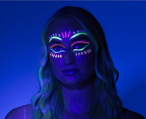 Zestaw do malowania twarzy UV Neon – 4 kolory + aplikator