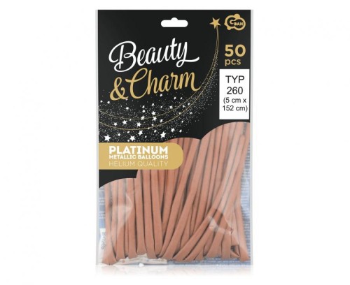 Balony do modelowania 260 platynowe rosegold 50 szt. Beauty&Charm