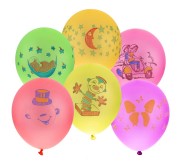 Balony Pastelowe z Nadrukiem 10" – 100 szt. Kolorowe, Dla Dzieci