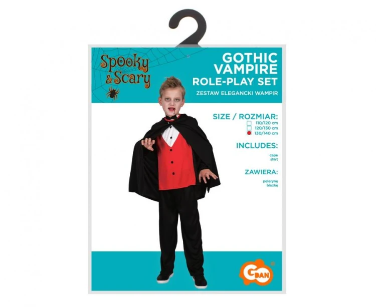 Strój Wampira dla Dziecka 130/140 cm – Idealny na Halloween i Bale