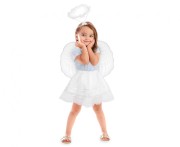 Strój aniołka dla dzieci – zestaw spódniczka, skrzydła, aureolka