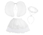 Strój aniołka dla dzieci – zestaw spódniczka, skrzydła, aureolka