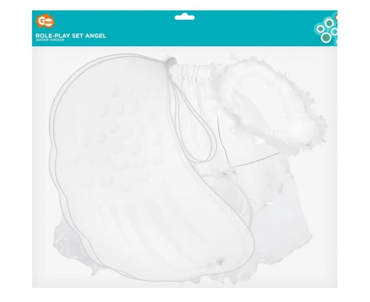 Strój aniołka dla dzieci – zestaw spódniczka, skrzydła, aureolka